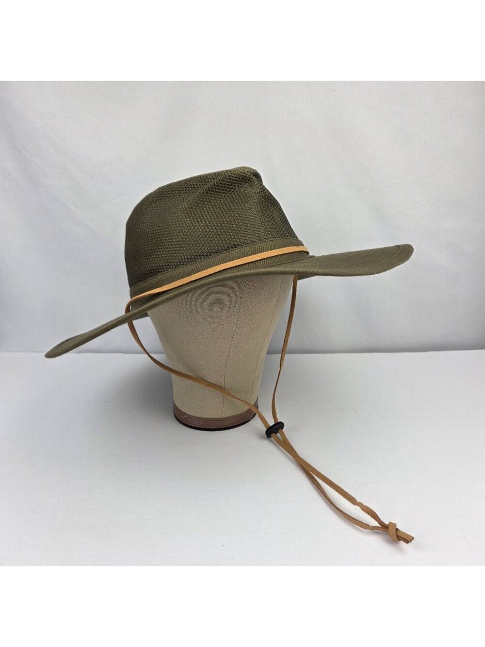 Goldcoast Sunwear Olive Green Wide-Brim Hat w/ Mesh Crown & Adj. Strap